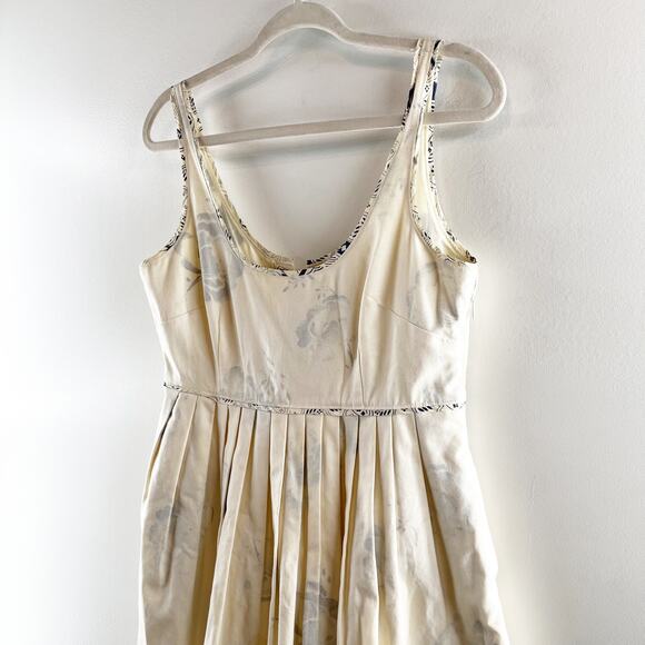 Anthropologie Moulinette Soeurs Floral Cotton Fit and Flare Mini Dress Cream 8 - Picture 8 of 8